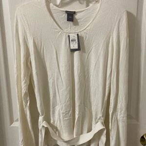 NWT..Ann Taylor Cream long sleeve blouse